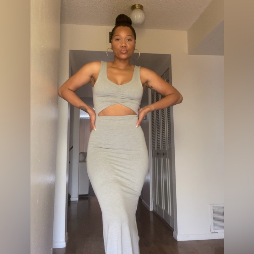 Handmade cutout midi dress